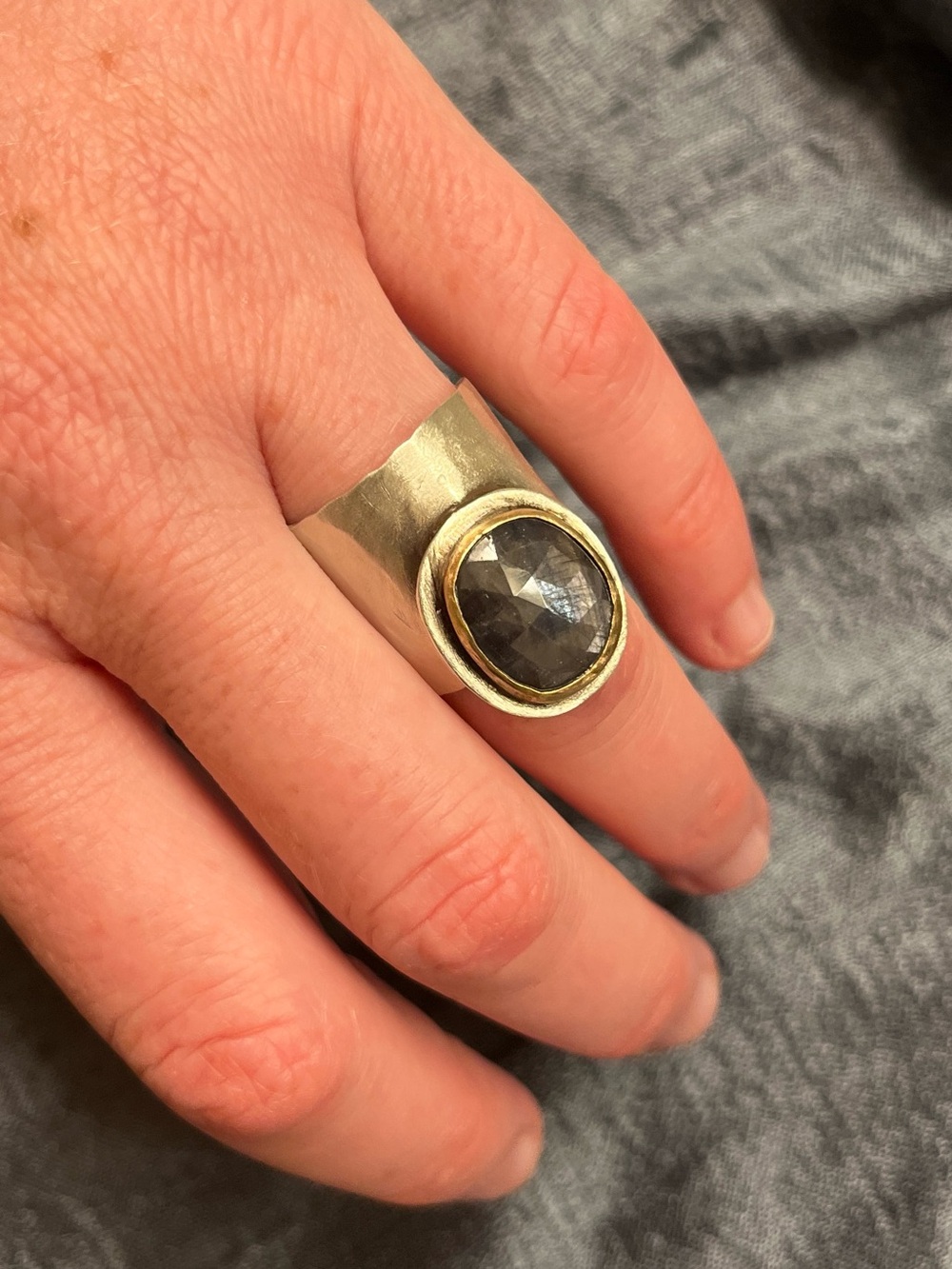Ruby + Revolver Sapphire Ring - Picture 2 of 5